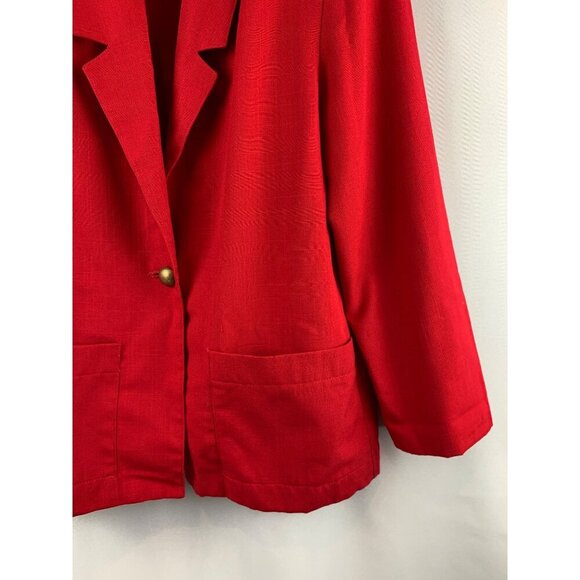 Block Island Petites Red Blazer Size 4 - Picture 3 of 4